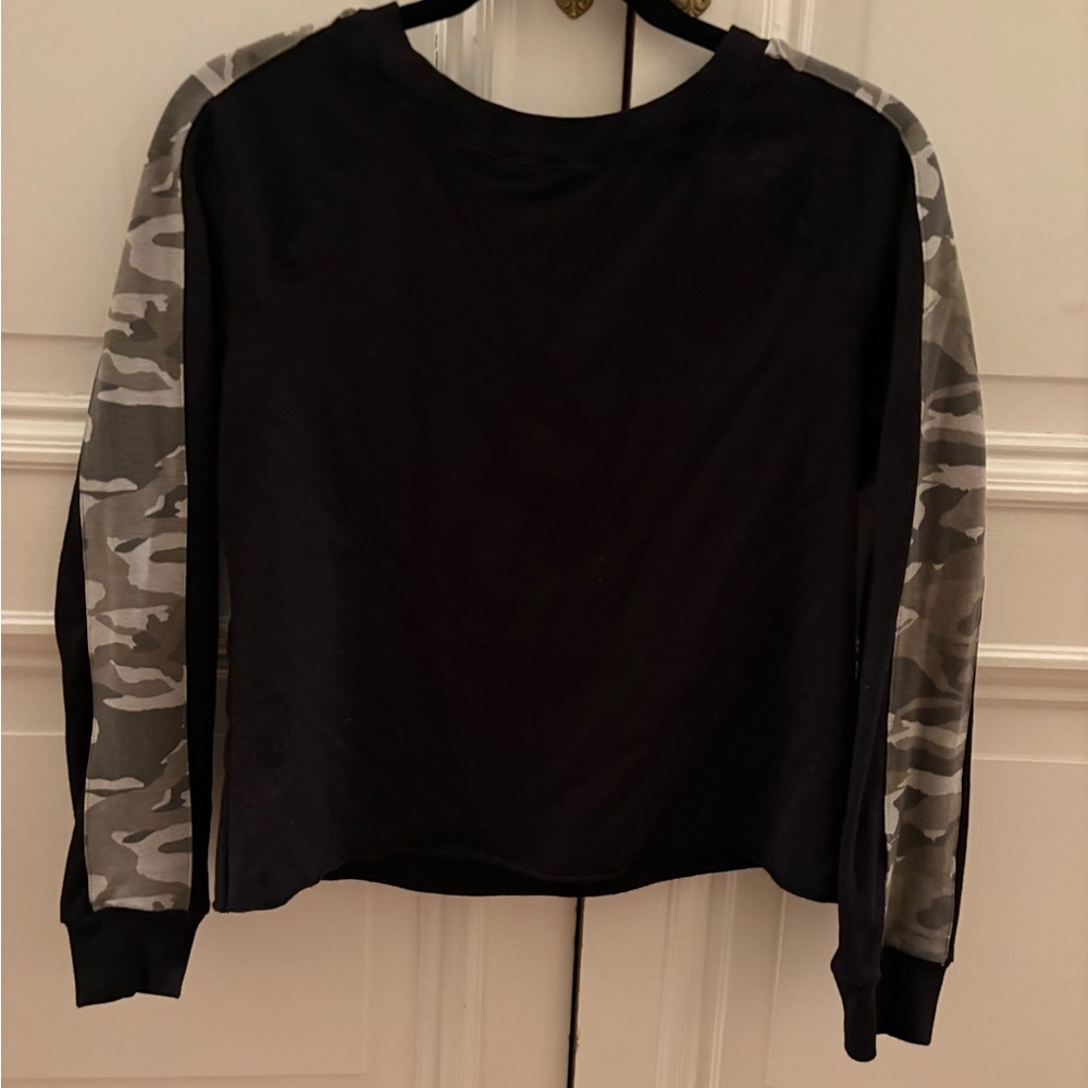Monrow Camo Sleeve Sweatshirt